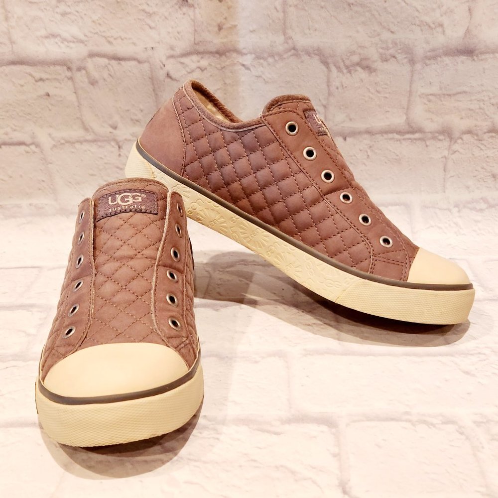 UGG Quilted Slip-On Sneakers Brown Shearling